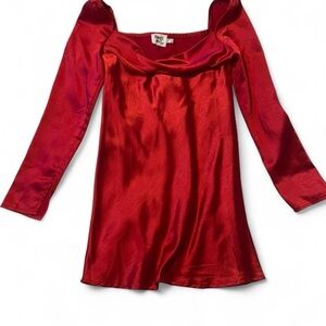 Princess Polly Vibrant Red Satin dress